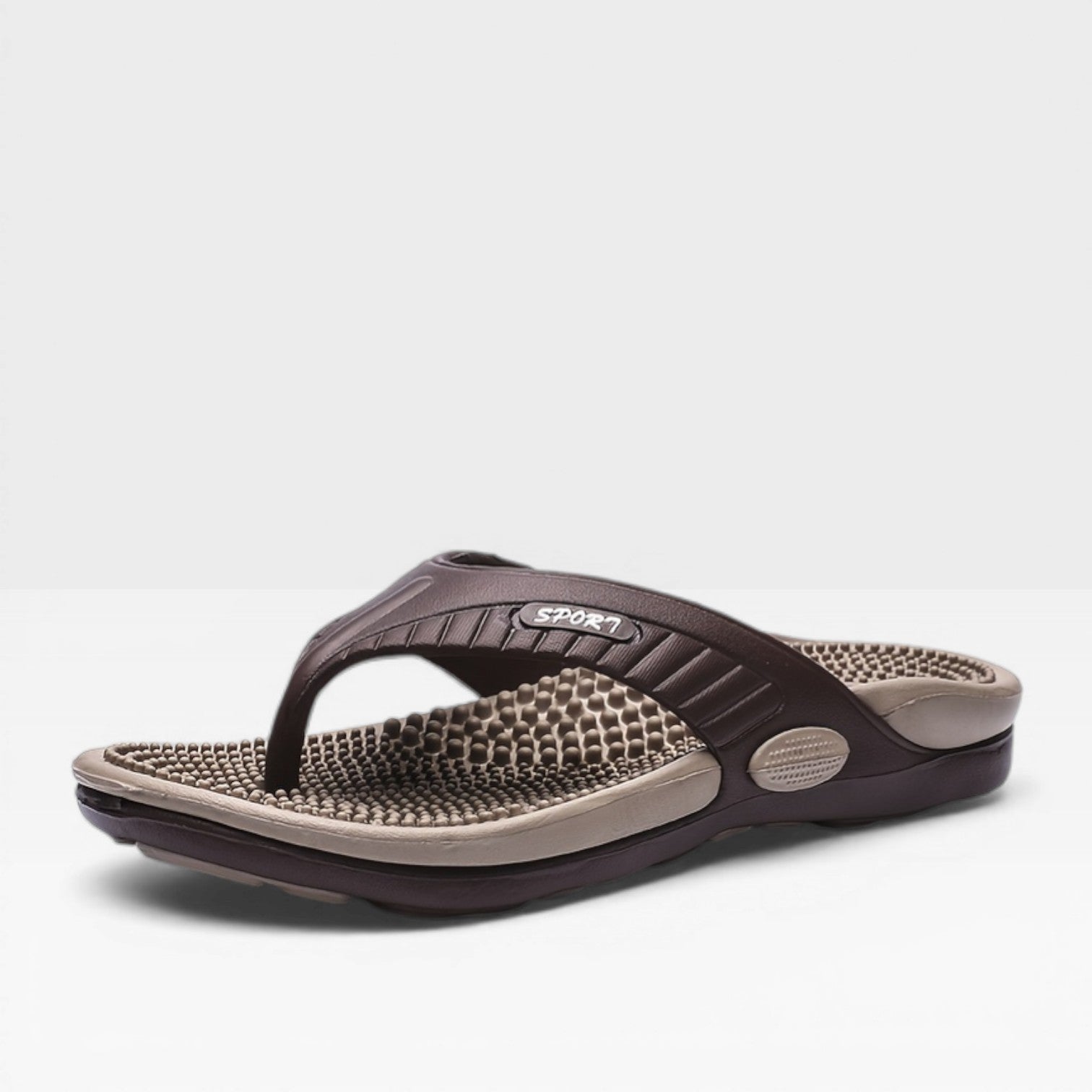 Men's Flip-Flop Sandals Thong Strap Textured Footbed Flat Sole