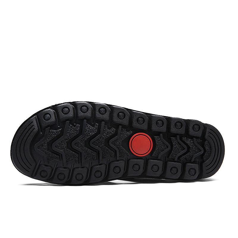 Men's Sandals Closed-Toe Velcro Strap Leather Fisherman