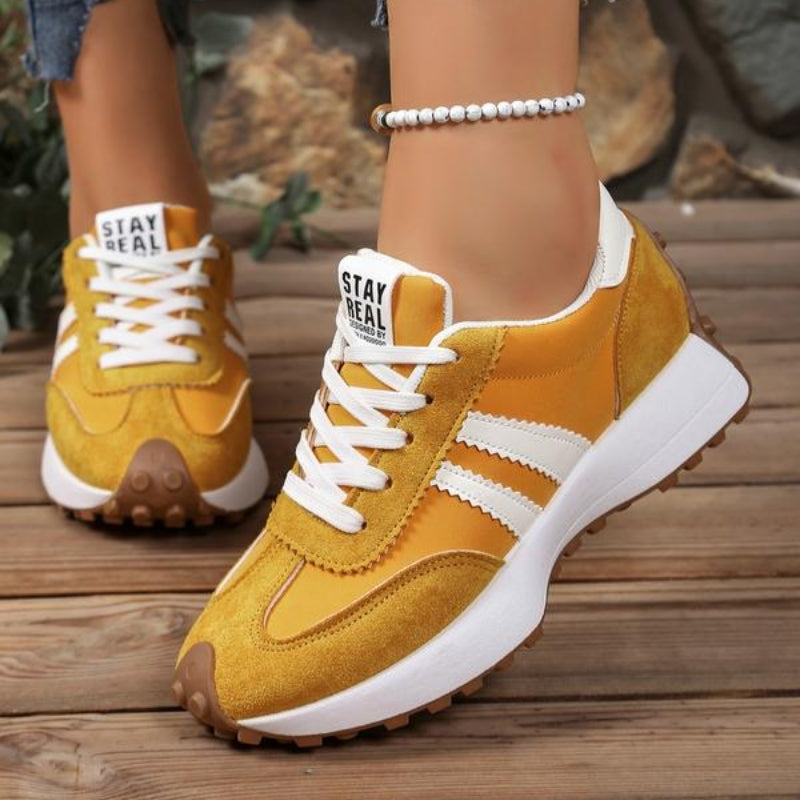 Women’s Lace-Up Sneakers with Low-Cut Design and Textured Sole