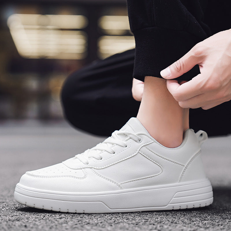 Men's Lace-Up Casual Sneakers - Round Toe - Low Top - Smooth Upper - Flat Sole