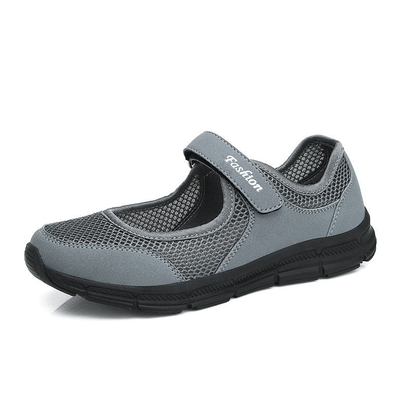 Women's Mary Jane Sneakers - Mesh Strap Flat Casual Trainers