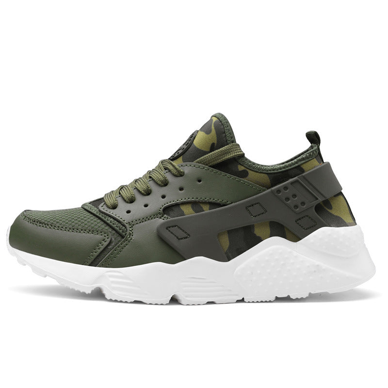 Men's Lace-Up Low-Top Sneakers with Mesh Upper and Chunky Sole