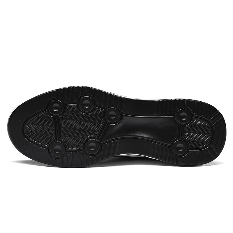 Men's Lace-Up Mesh Sneakers with Contrast Sole and Round Toe