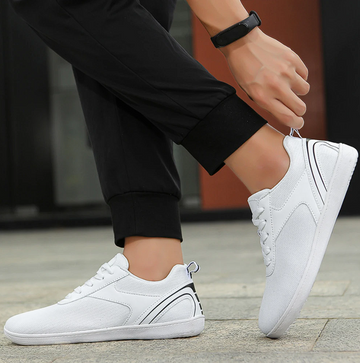 Unisex Low-Top Sneakers with Rounded Toe - Lace-Up Closure - Mesh Upper - Flat Sole