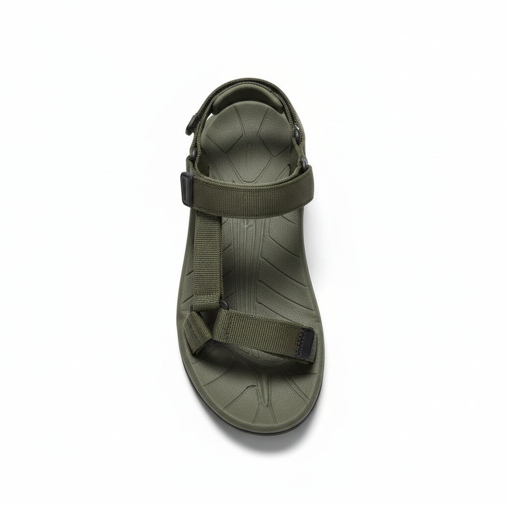 Men's Sport Sandals - Hook-And-Loop Straps - Contoured Footbed