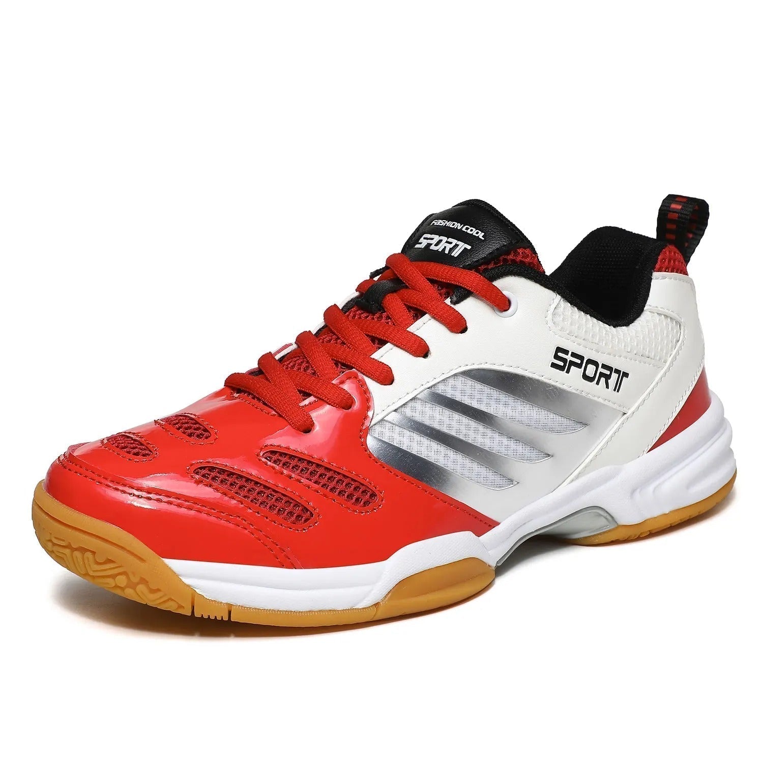 Men's Low-Top Athletic Shoes - Mixed Material - Lace-Up - Gum Sole