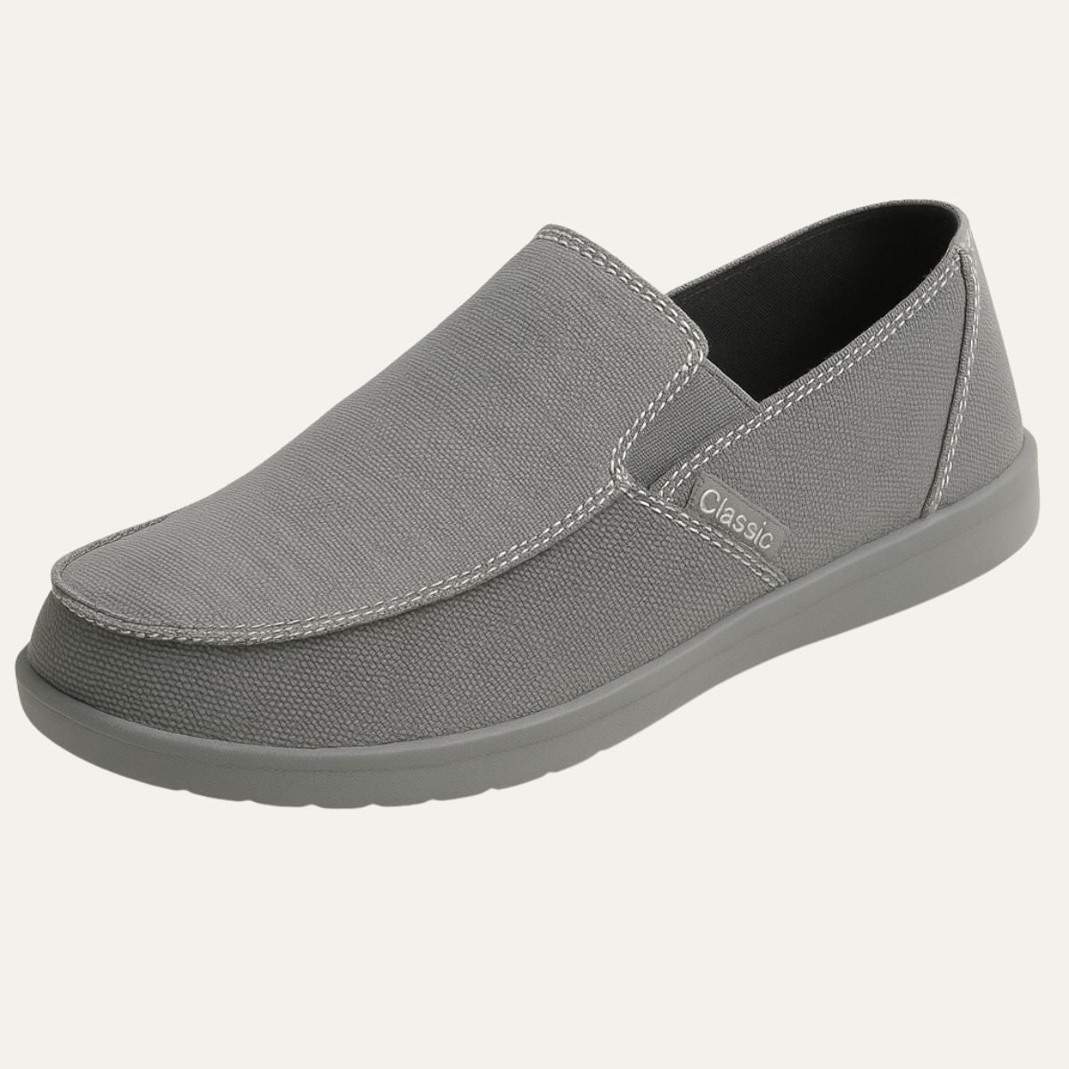 Men’s Slip On Canvas Loafers with Elastic Side Panels and Flat Sole