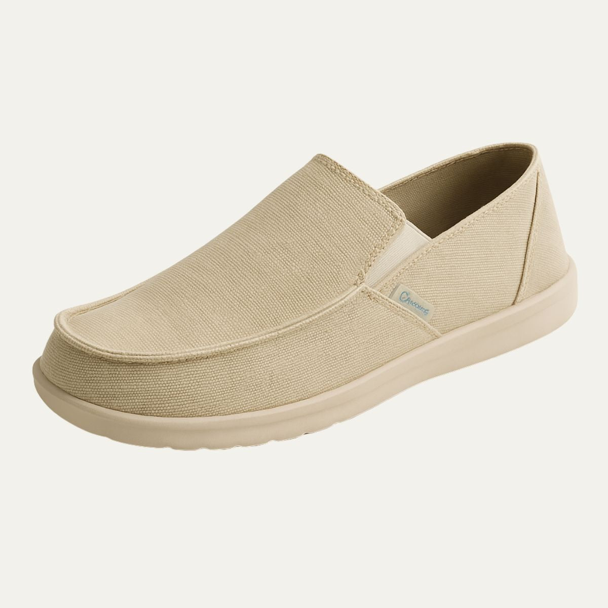 Men’s Slip On Canvas Loafers with Elastic Side Panels and Flat Sole