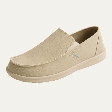 Men’s Slip On Canvas Loafers with Elastic Side Panels and Flat Sole