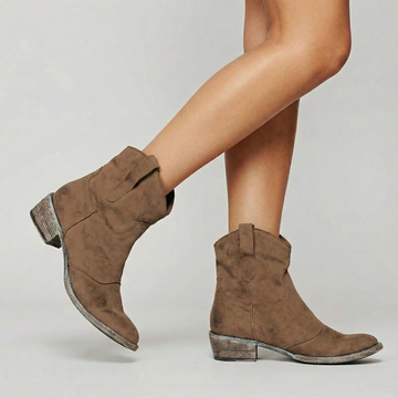 Women’s Western Ankle Boots with Low Stacked Heel