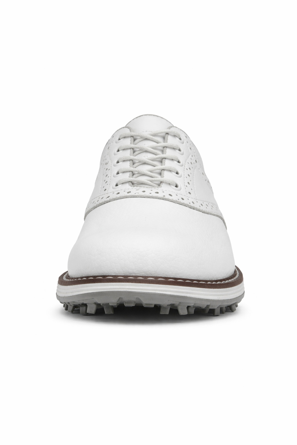 Men's Golf Shoes - Lace-Up - Wingtip - Spiked Sole - Leather
