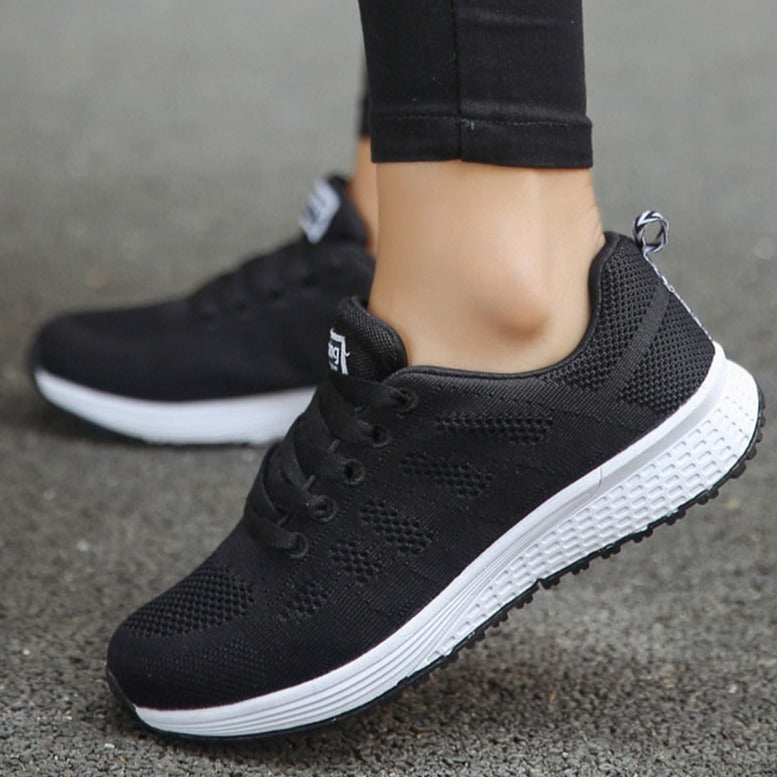 Women's Lace-Up Sneakers with Low-Cut Design and Textured Sole