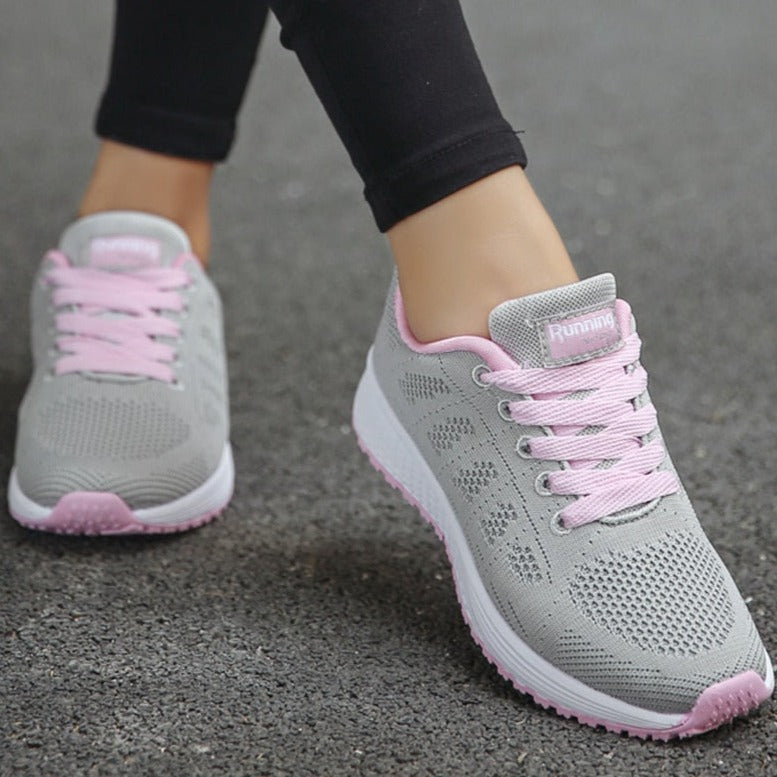 Women's Lace-Up Sneakers with Low-Cut Design and Textured Sole