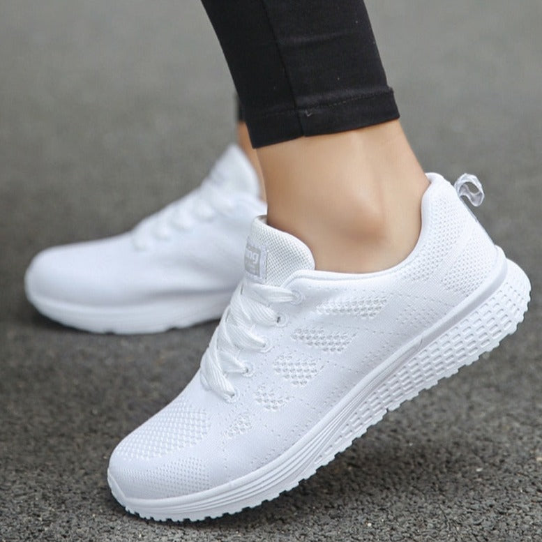 Women's Lace-Up Sneakers with Low-Cut Design and Textured Sole