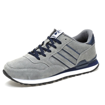 Men's Lace-Up Casual Sneakers - Round Toe - Suede Upper - Stripe Detail - Low Top
