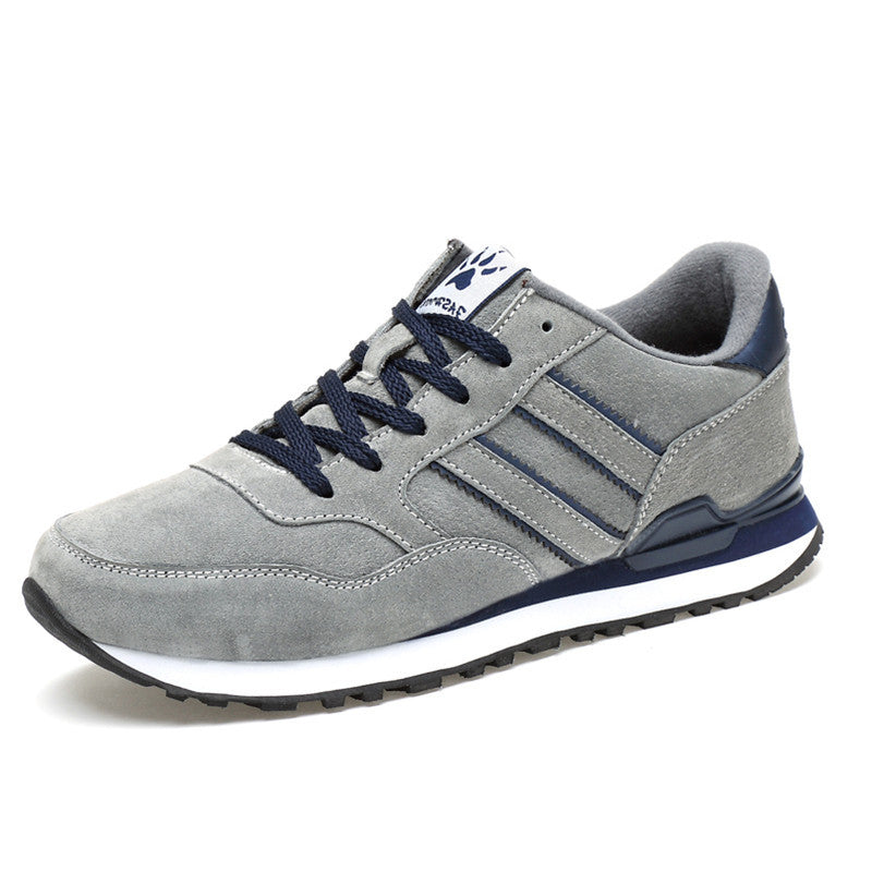 Men's Lace-Up Casual Sneakers - Round Toe - Suede Upper - Stripe Detail - Low Top