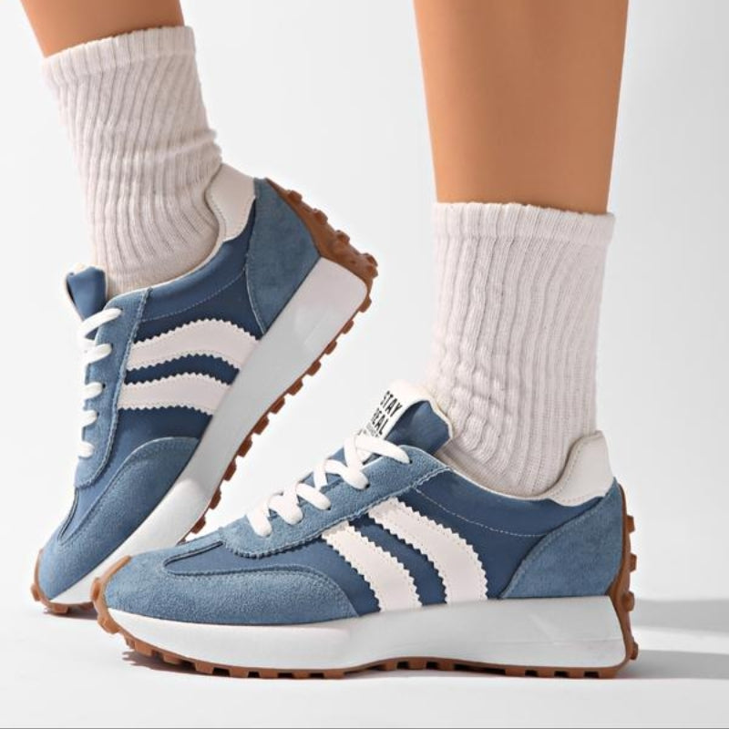 Women’s Lace-Up Sneakers with Low-Cut Design and Textured Sole