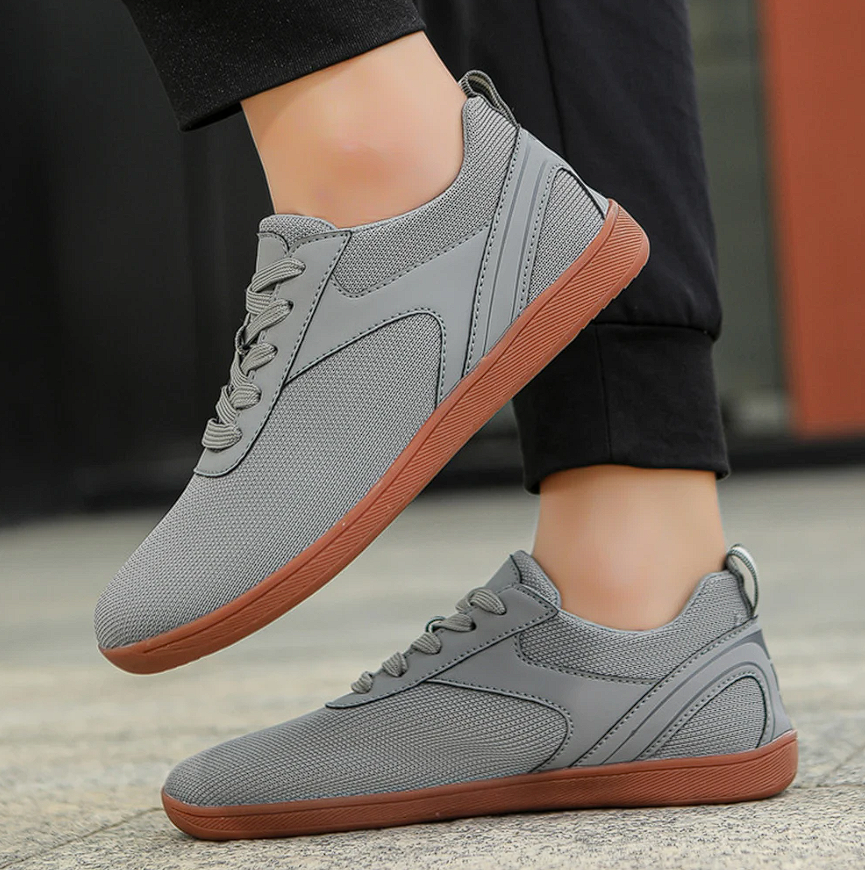 Unisex Low-Top Sneakers with Rounded Toe - Lace-Up Closure - Mesh Upper - Flat Sole