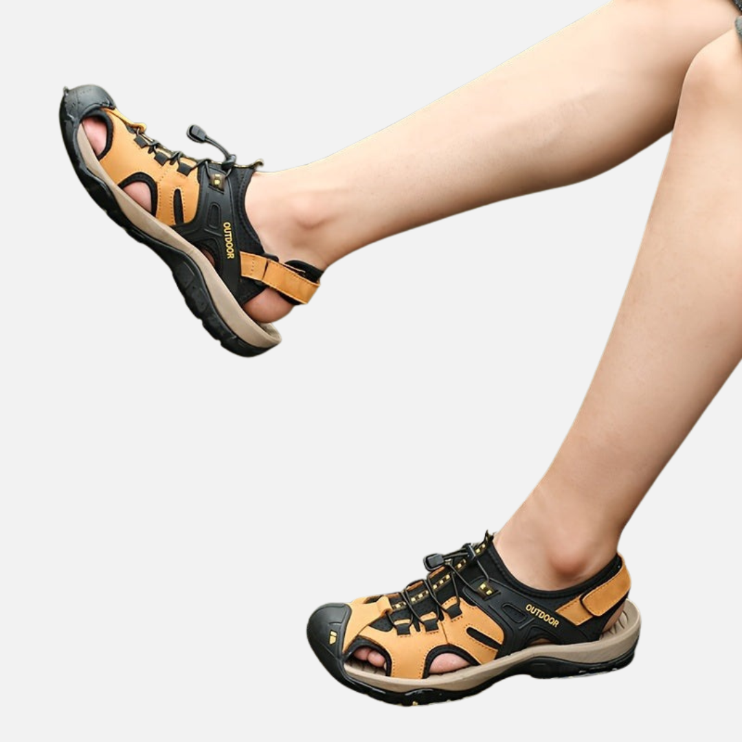 Men’s Outdoor Hiking Sandals with Open Toe and Adjustable Lace Closure