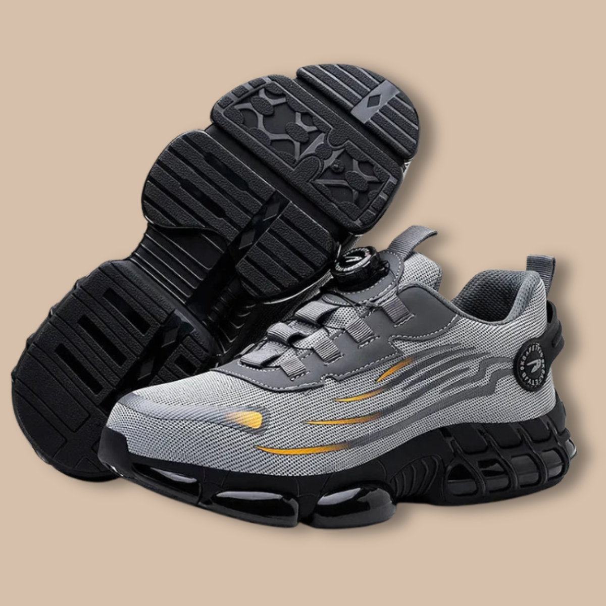 Men’s Lace-Up Safety Shoes with Reinforced Toe and Chunky Sole