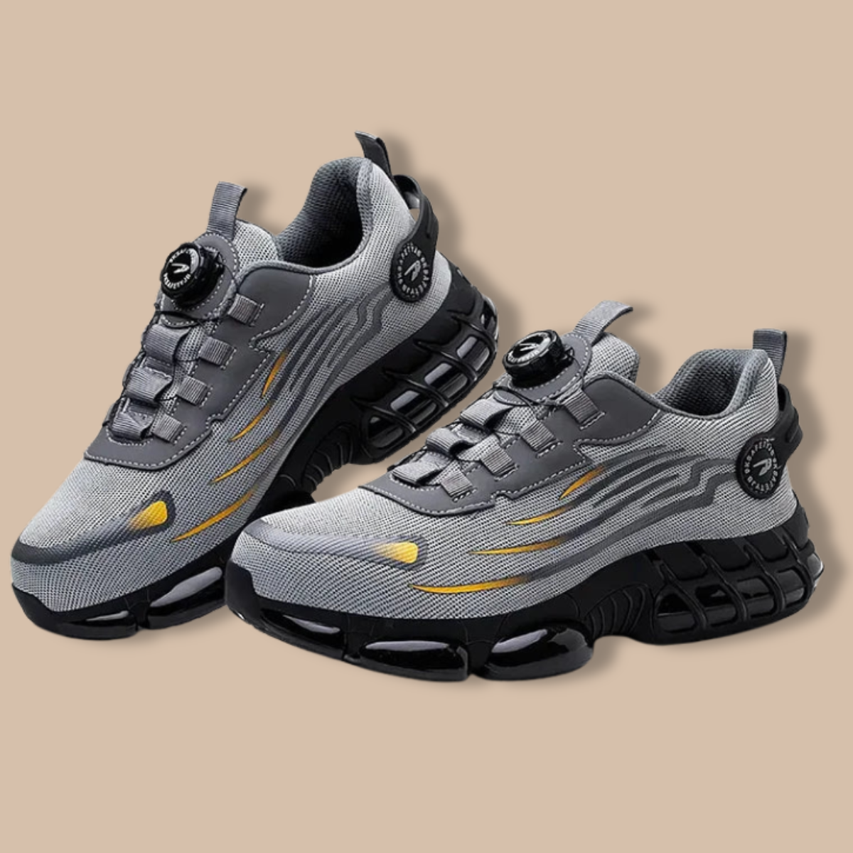 Men’s Lace-Up Safety Shoes with Reinforced Toe and Chunky Sole