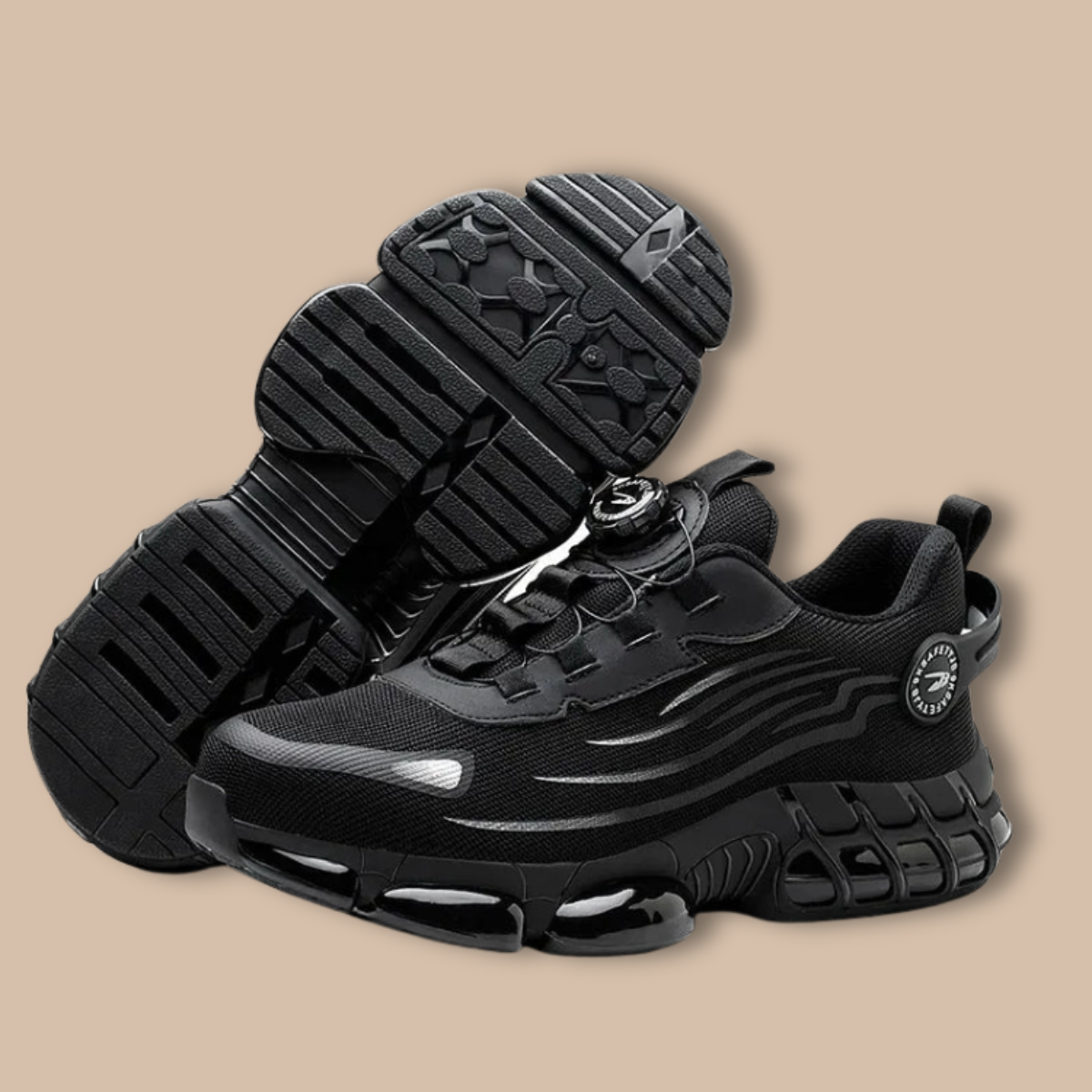 Men’s Lace-Up Safety Shoes with Reinforced Toe and Chunky Sole