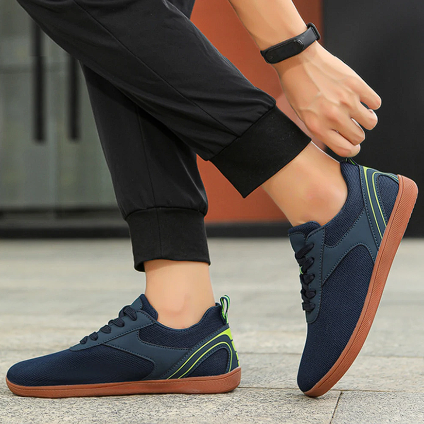 Unisex Low-Top Sneakers with Rounded Toe - Lace-Up Closure - Mesh Upper - Flat Sole