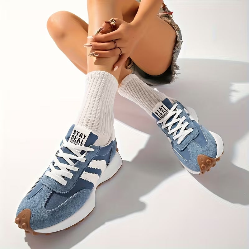 Women’s Lace-Up Sneakers with Low-Cut Design and Textured Sole