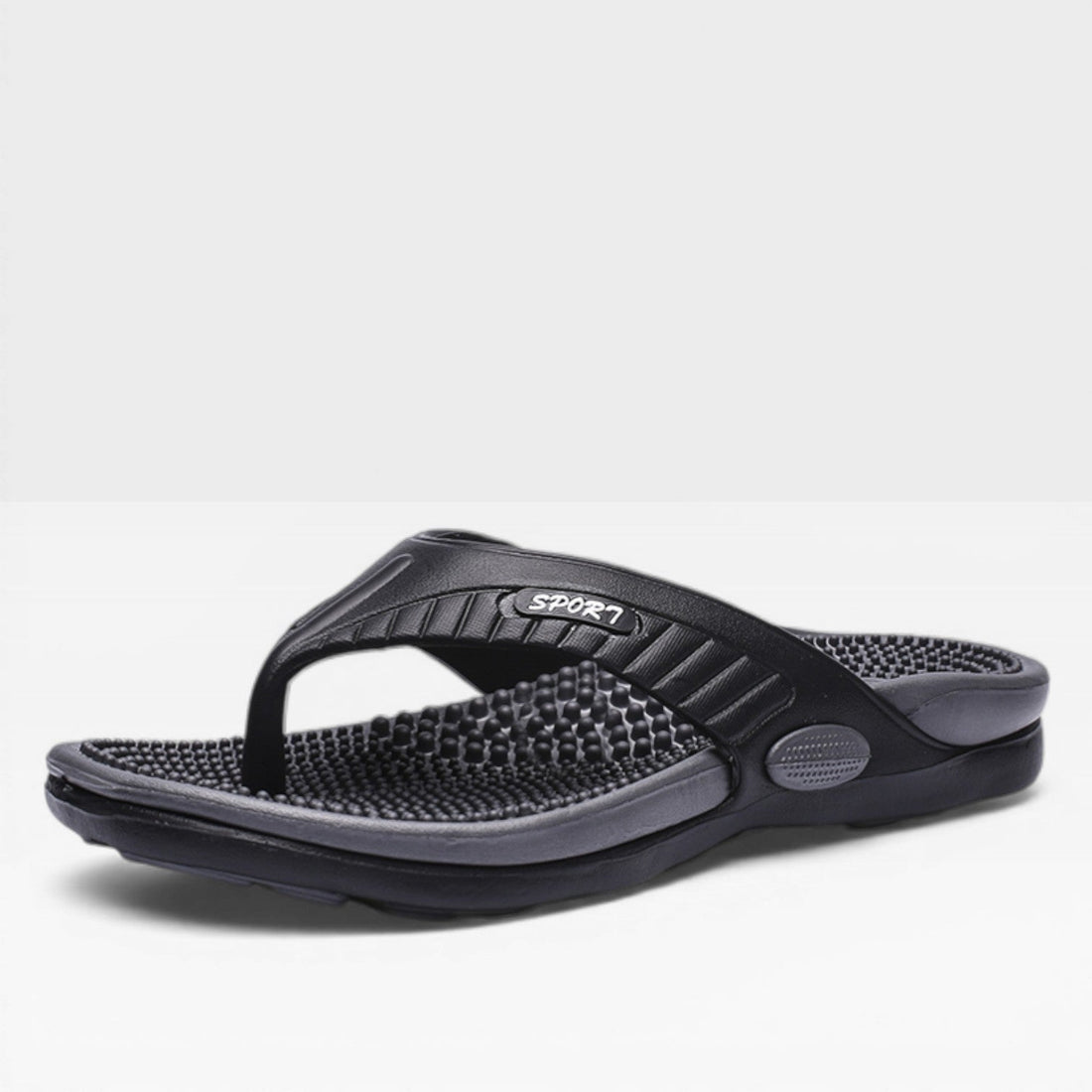 Men's Flip-Flop Sandals Thong Strap Textured Footbed Flat Sole