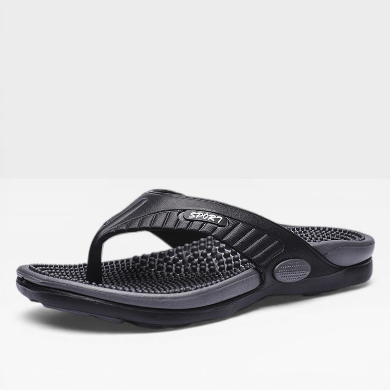 Men's Flip-Flop Sandals Thong Strap Textured Footbed Flat Sole