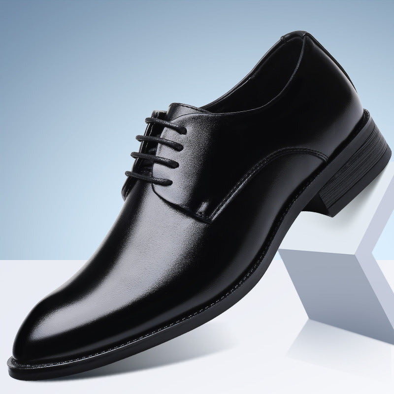 Men’s Lace-Up Dress Shoes with Closed Toe and Low Block Heel