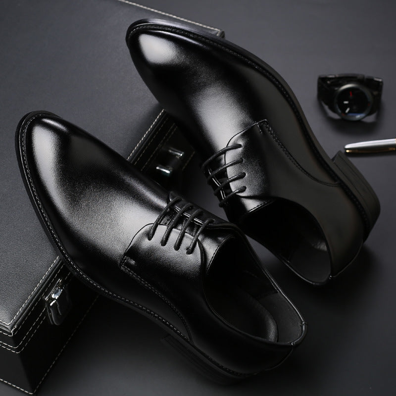 Men’s Lace-Up Dress Shoes with Closed Toe and Low Block Heel