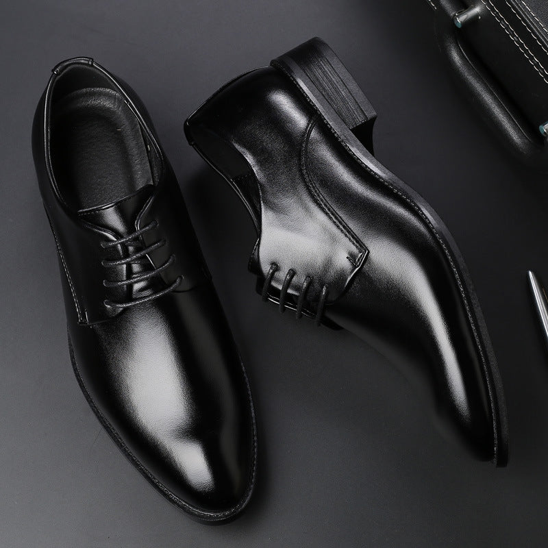 Men’s Lace-Up Dress Shoes with Closed Toe and Low Block Heel