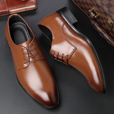 Men’s Lace-Up Dress Shoes with Closed Toe and Low Block Heel