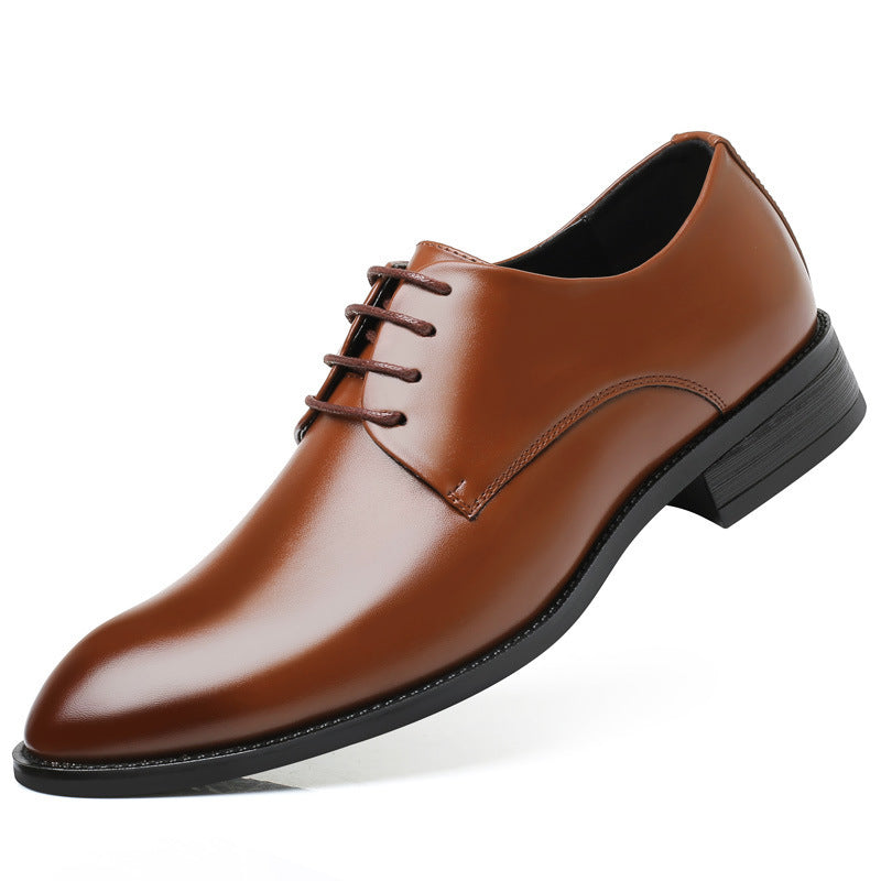 Men’s Lace-Up Dress Shoes with Closed Toe and Low Block Heel