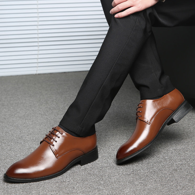 Men’s Lace-Up Dress Shoes with Closed Toe and Low Block Heel