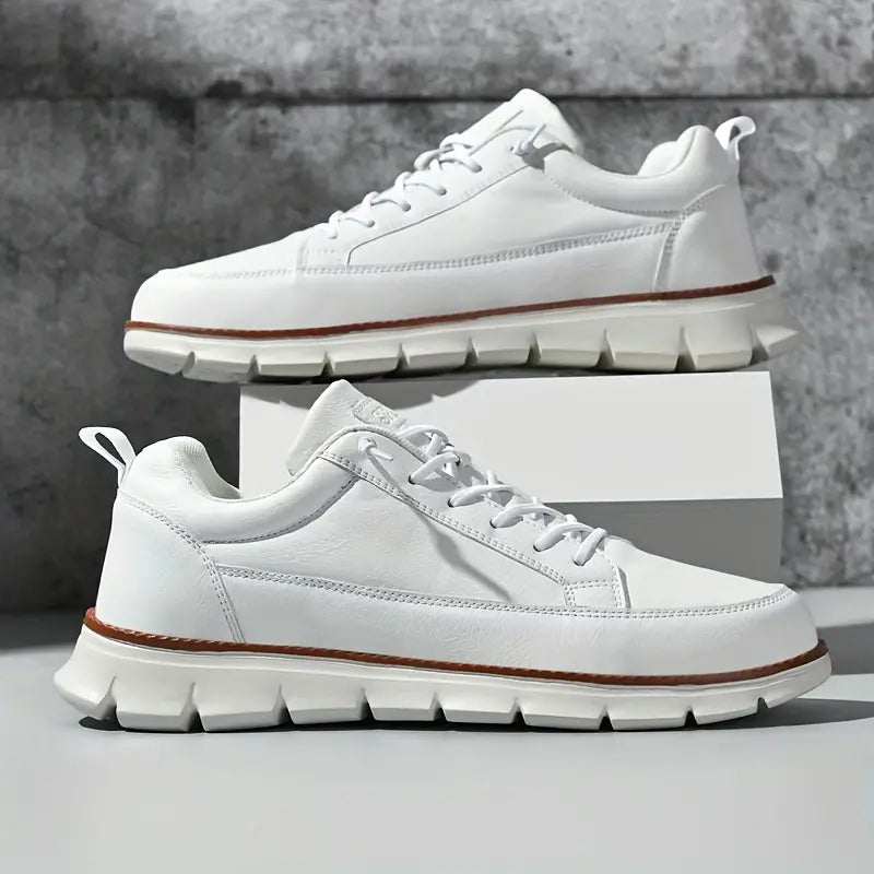 Men's Modern Casual Lace-Up Sneakers with Lightweight Sole Design