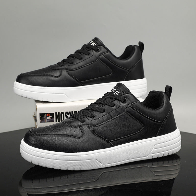 Men's Lace-Up Casual Sneakers - Round Toe - Low Top - Smooth Upper - Flat Sole