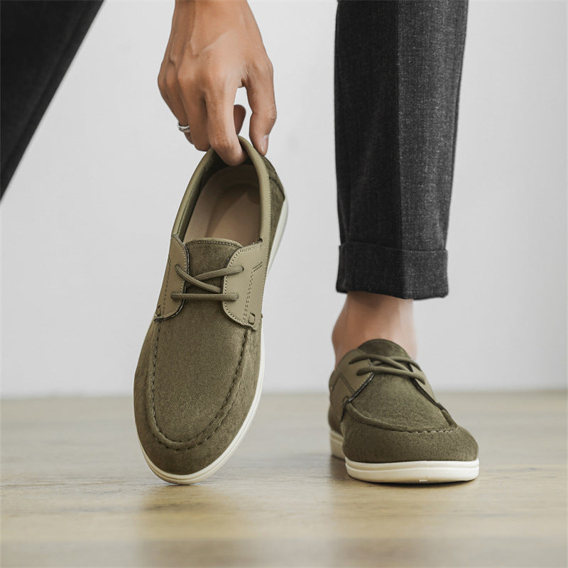 Men’s Suede Leather Casual Loafers with Lightweight Comfort Sole
