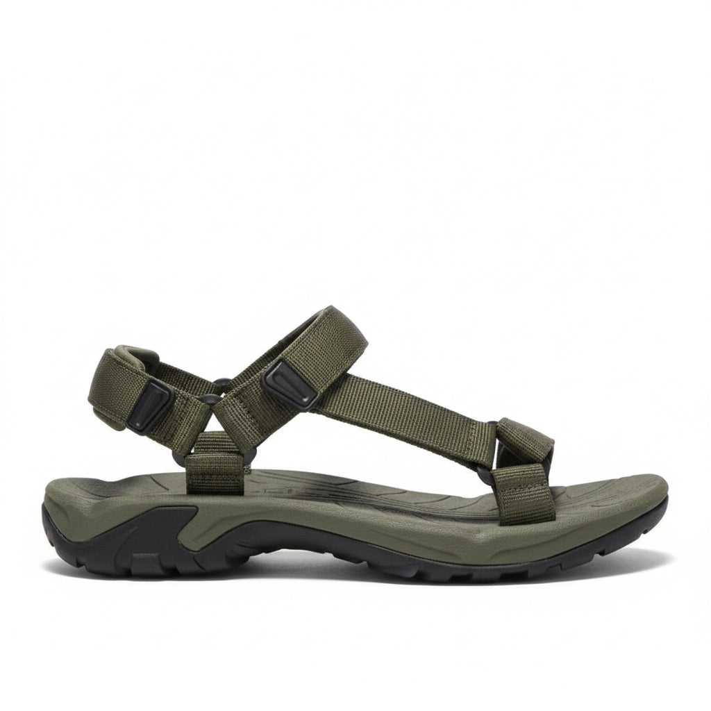 Men's Sport Sandals - Hook-And-Loop Straps - Contoured Footbed