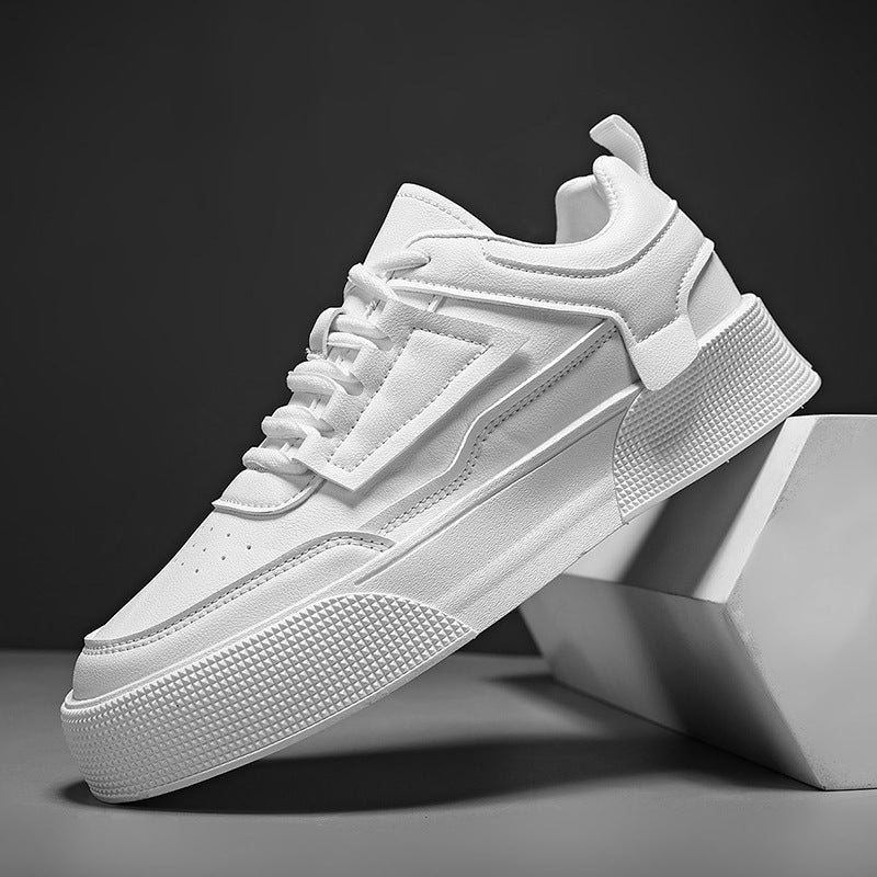 Men's Low Top Lace-Up Sneakers with Paneled Upper and Flat Sole