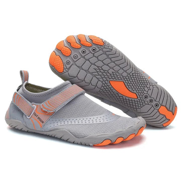 Men's Athletic Shoes Mesh Hook-Loop Closure Toe Pod Rubber Sole