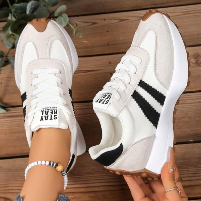 Women’s Lace-Up Sneakers with Low-Cut Design and Textured Sole