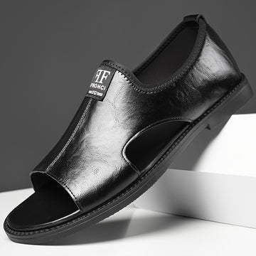 Men’s Open-Toe Sandals - Slip-On Design - Cut-Out Sides - Low Sole