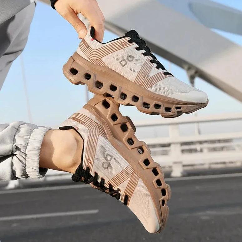 Men's Lace-Up Low-Top Sneakers with Mesh Upper and Pod-Cell Sole