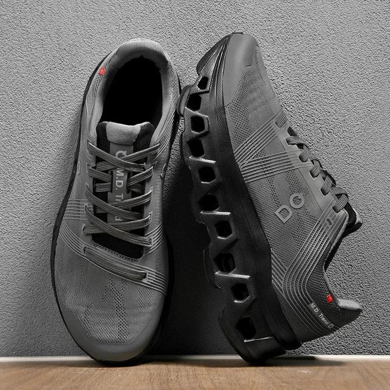 Men's Lace-Up Low-Top Sneakers with Mesh Upper and Pod-Cell Sole