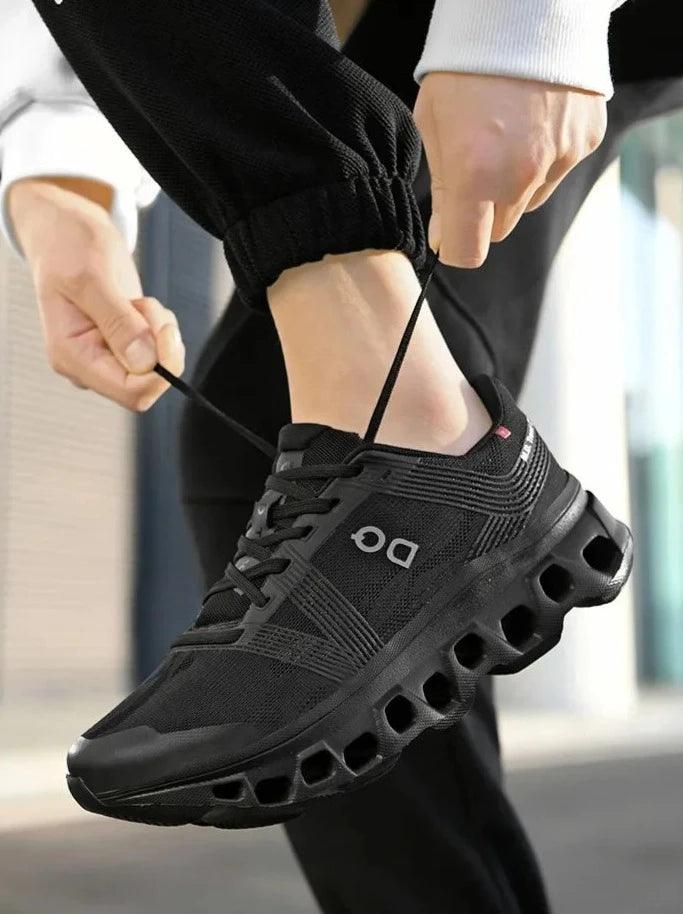 Men's Lace-Up Low-Top Sneakers with Mesh Upper and Pod-Cell Sole