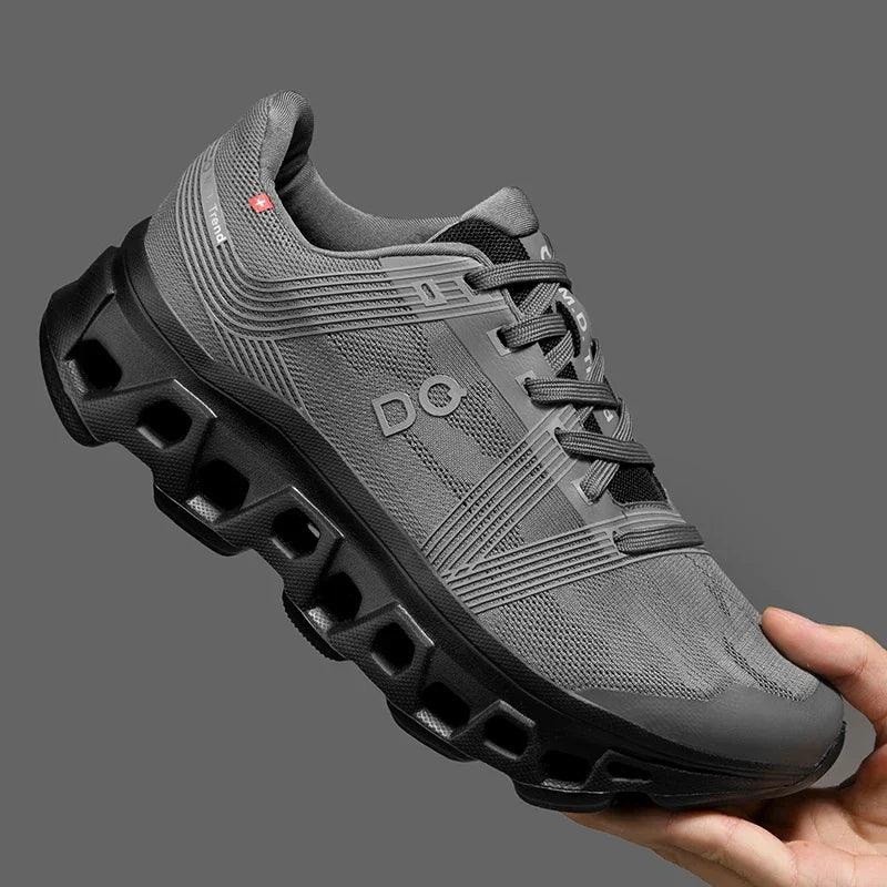 Men's Lace-Up Low-Top Sneakers with Mesh Upper and Pod-Cell Sole