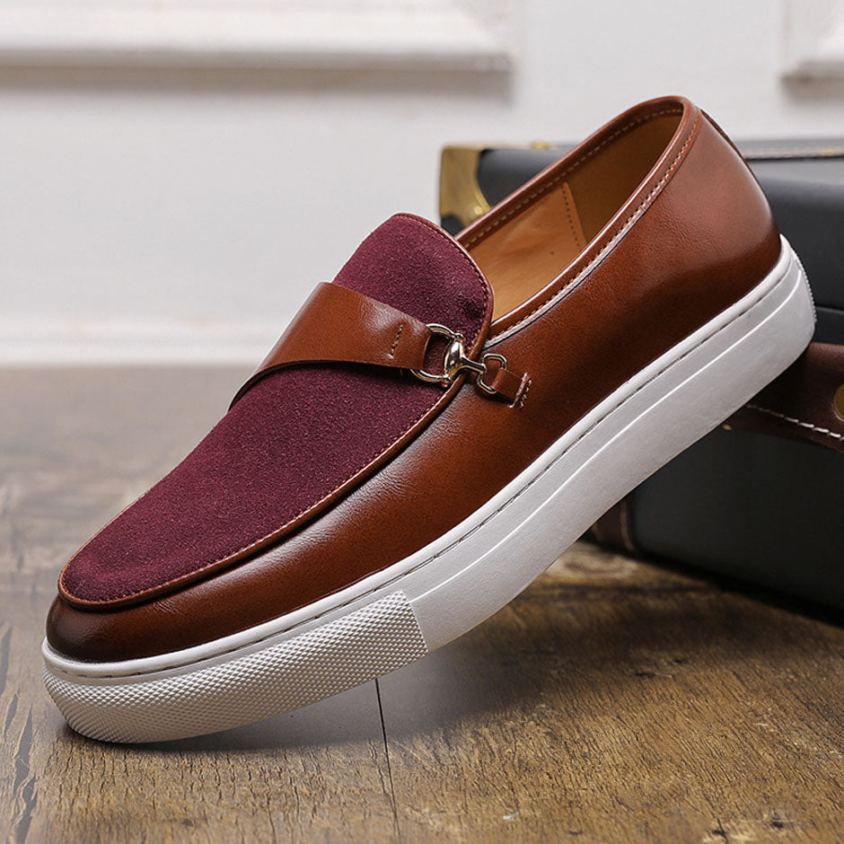 Men’s Slip-On Loafer Sneakers with Horsebit Detail and Flat Sole