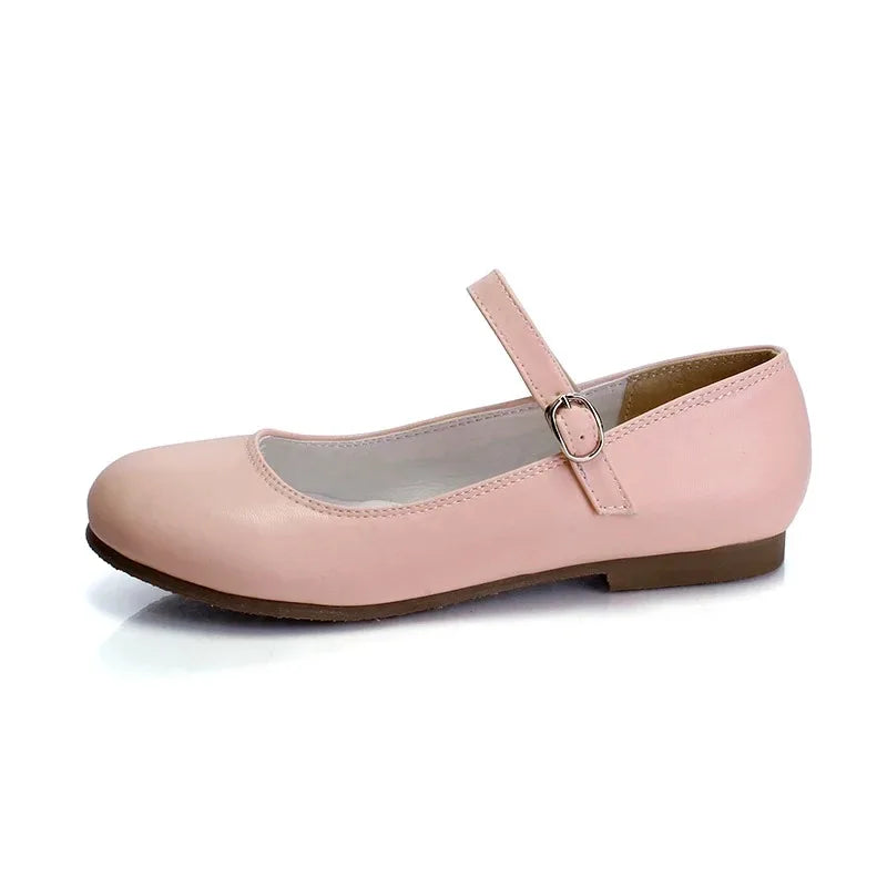 Women’s Mary Jane Flats with Buckle Strap and Rounded Toe